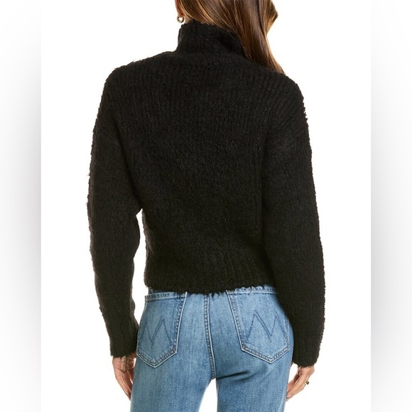 New Rag & Bone Dillion Boucle Knit Turtleneck Sweater Black Alpaca Blend Sz S - Picture 3 of 15